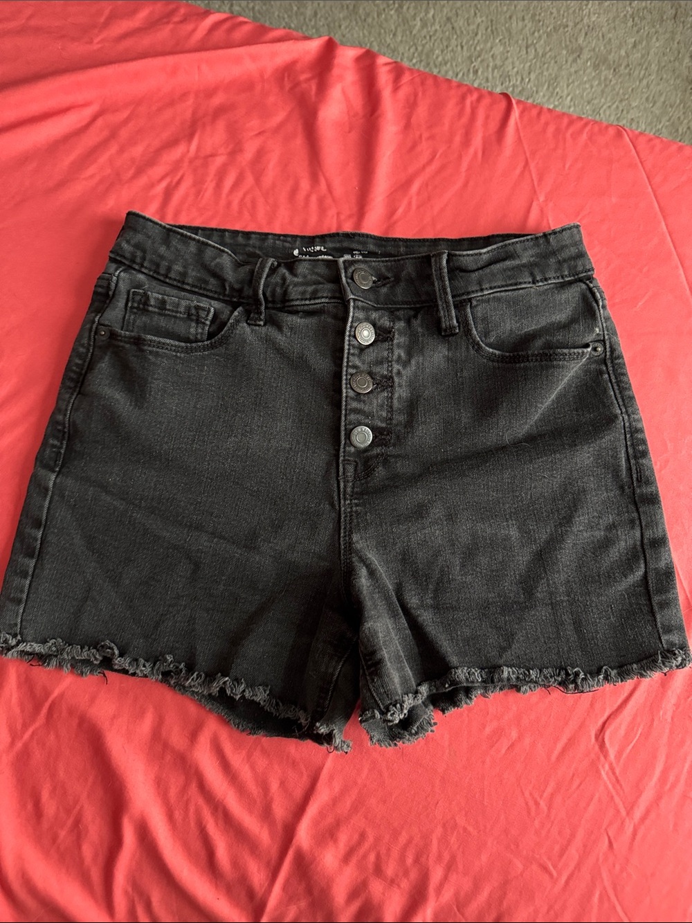Old Navy Black High-Rise Button-Fly Denim Shorts